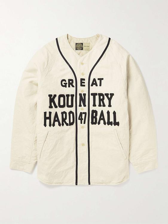 Print white cardigan from Kapital