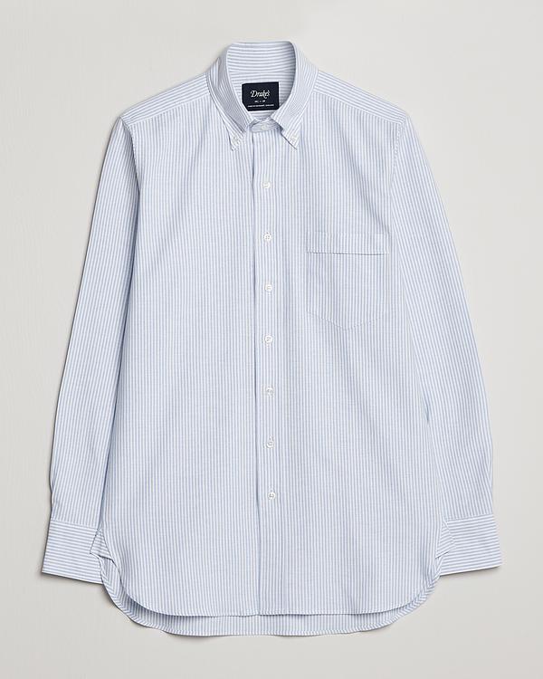 Striped white oxford shirt from Drake's