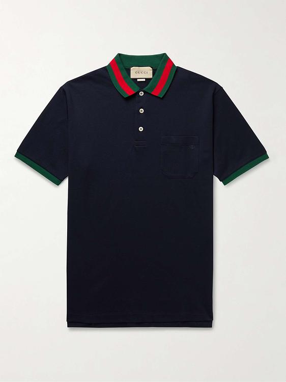 Black short sleeve polo shirt from Gucci