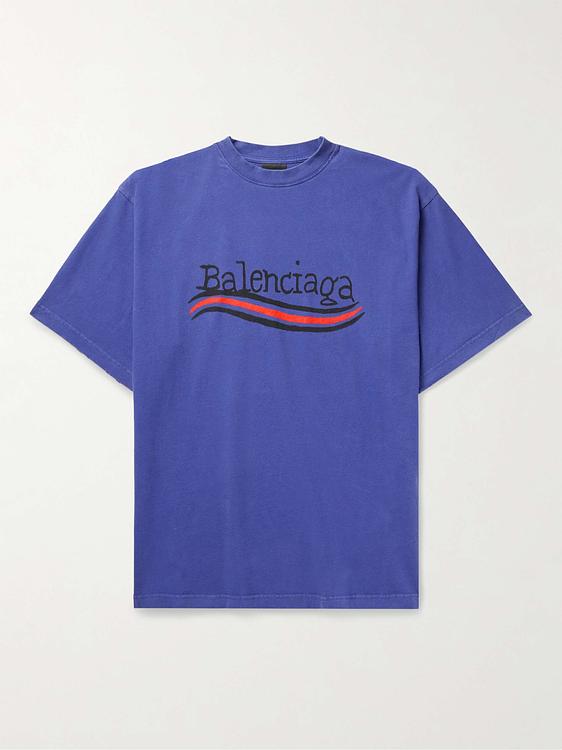 Print blue t-shirt from Balenciaga