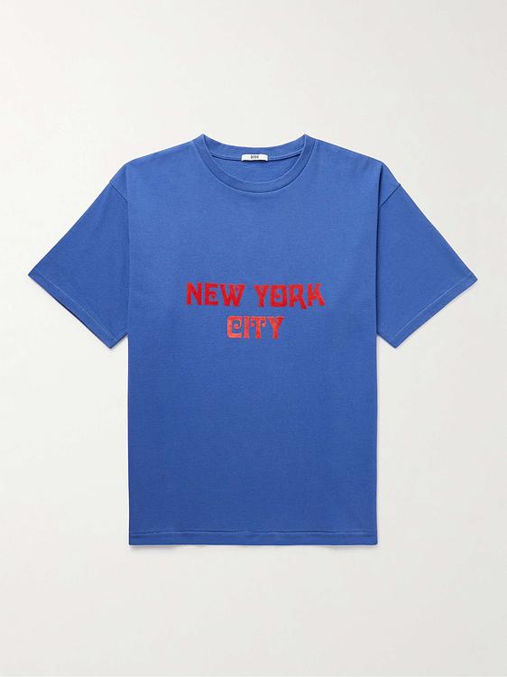 Print blue t-shirt from Bode