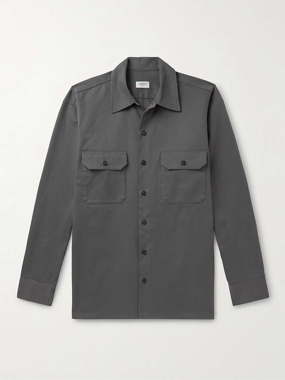 Dark grey casual shirt from Ghiaia Cashmere