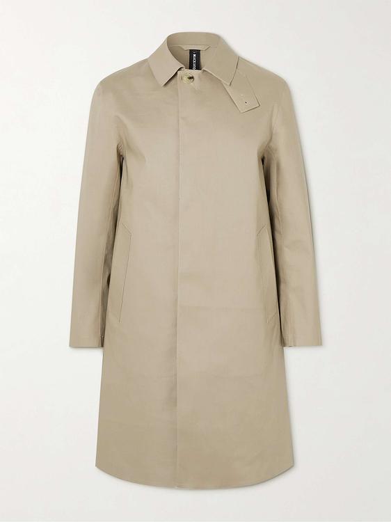 Taupe trench coat from Mackintosh