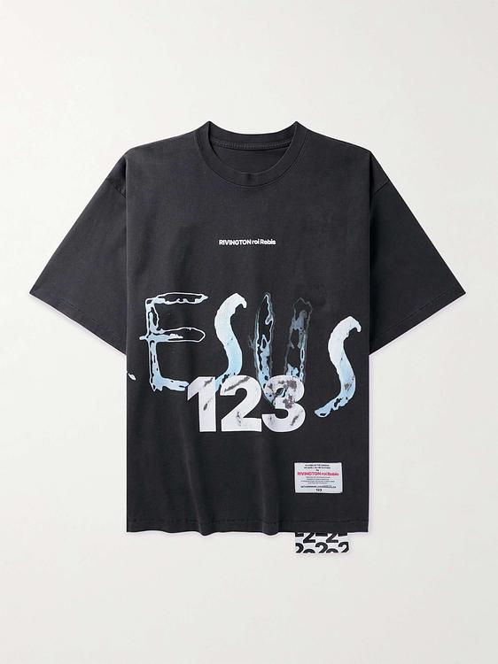 Print black t-shirt from Rrr123