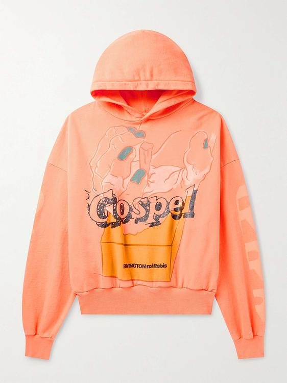 Print peach hooded sweatshirt from Rrr123