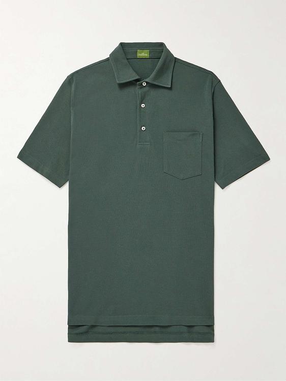 Dark green short sleeve polo shirt from Sid Mashburn