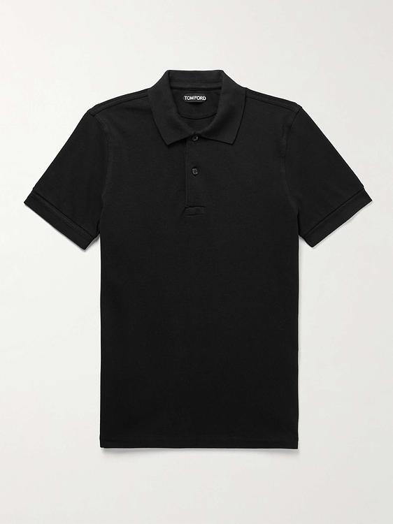 Black short sleeve polo shirt from Tom Ford