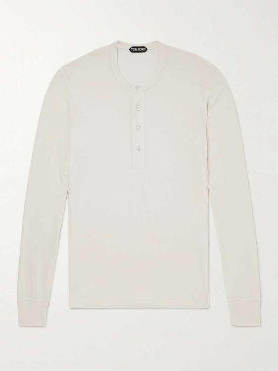 White henley shirt from Tom Ford