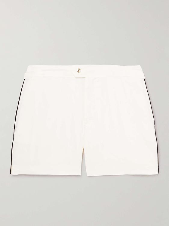 White swim shorts from Tom Ford