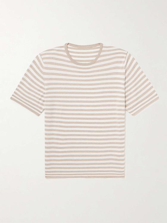 Striped white t-shirt from Anderson & Sheppard