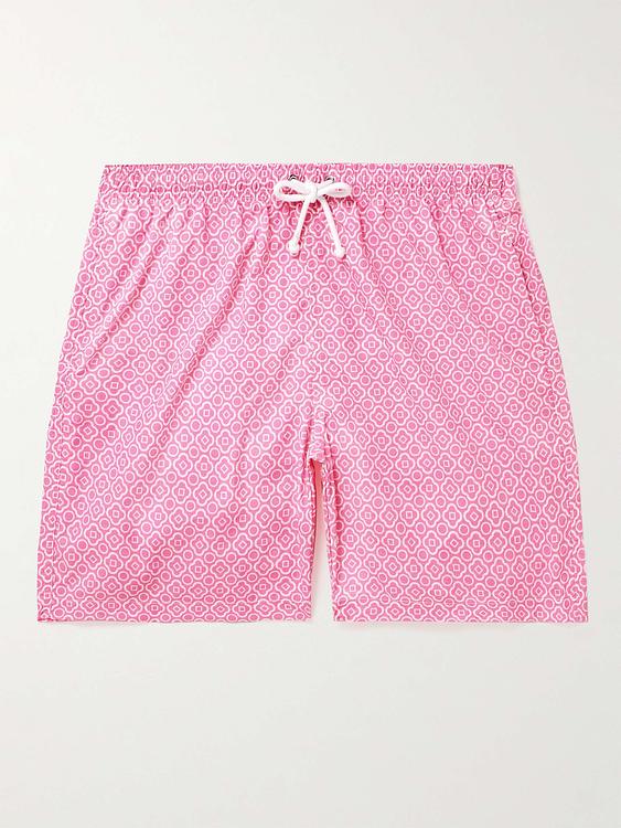Pink swim shorts from Anderson & Sheppard