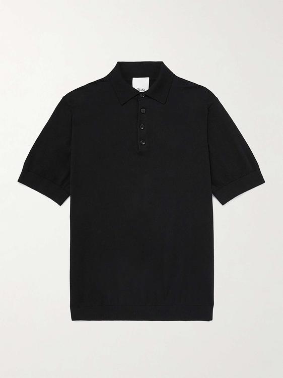 Black short sleeve polo shirt from Allude