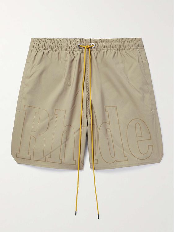 Print taupe swim shorts from Rhude