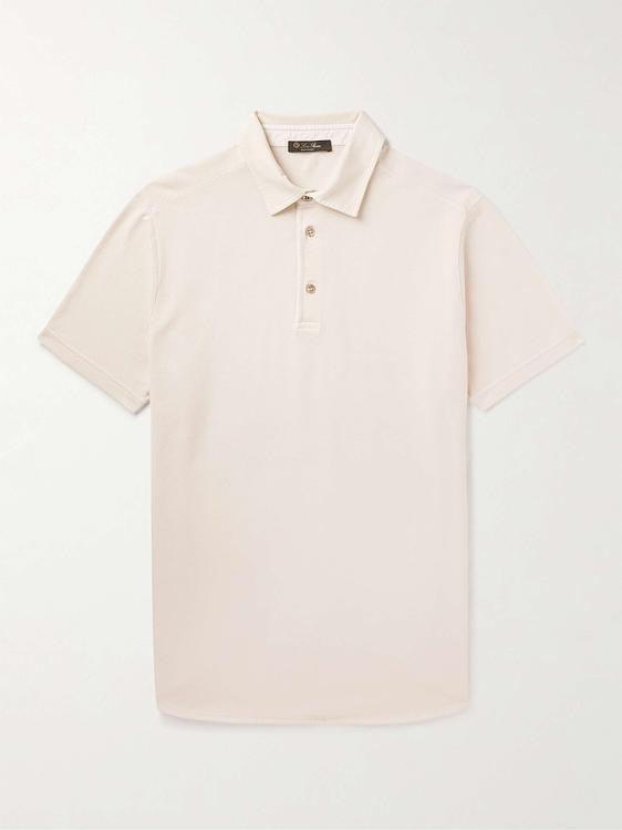 White short sleeve polo shirt from Loro Piana