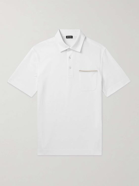 White short sleeve polo shirt from Zegna