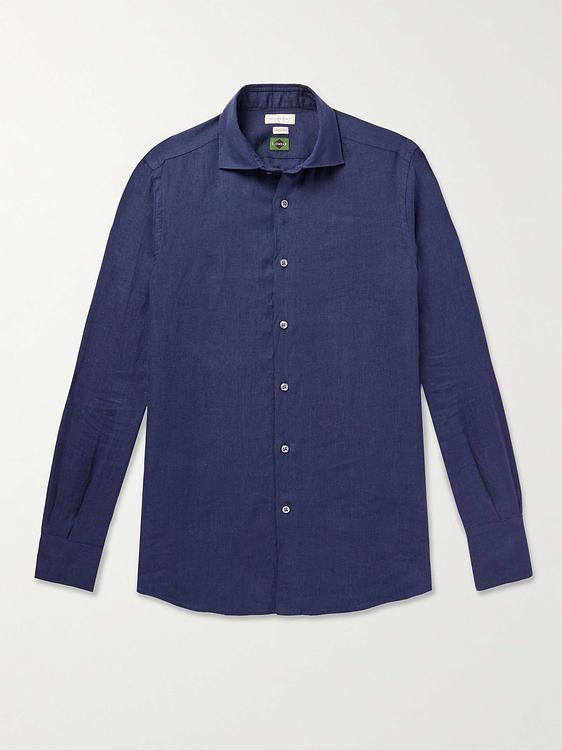 Dark blue casual shirt from Incotex