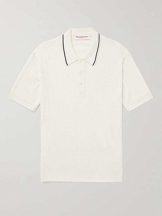 White short sleeve polo shirt from Orlebar Brown