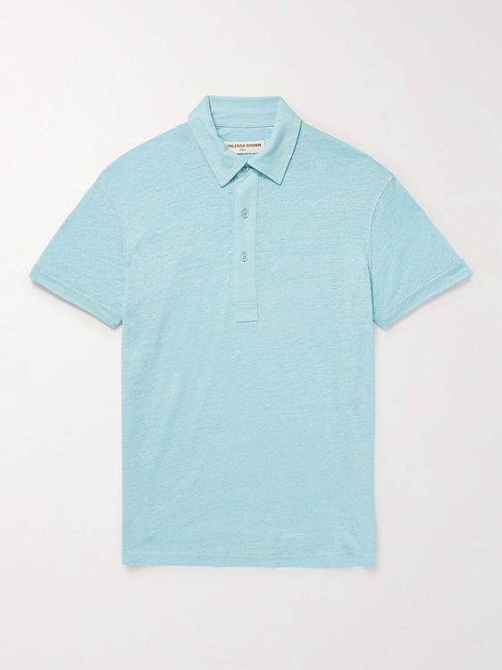 Light blue short sleeve polo shirt from Orlebar Brown