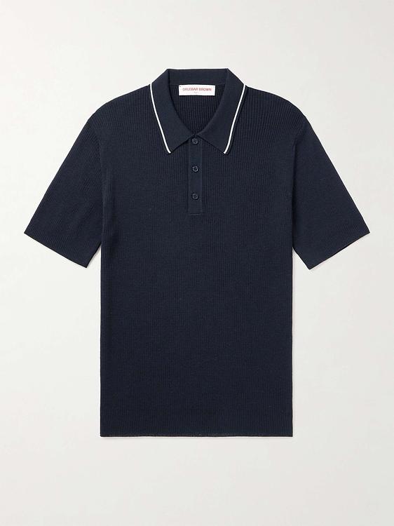 Black short sleeve polo shirt from Orlebar Brown