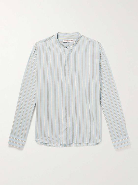 Striped light blue casual shirt from Orlebar Brown