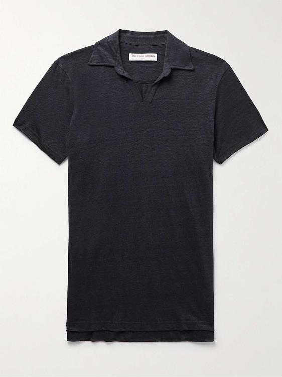 Black short sleeve polo shirt from Orlebar Brown