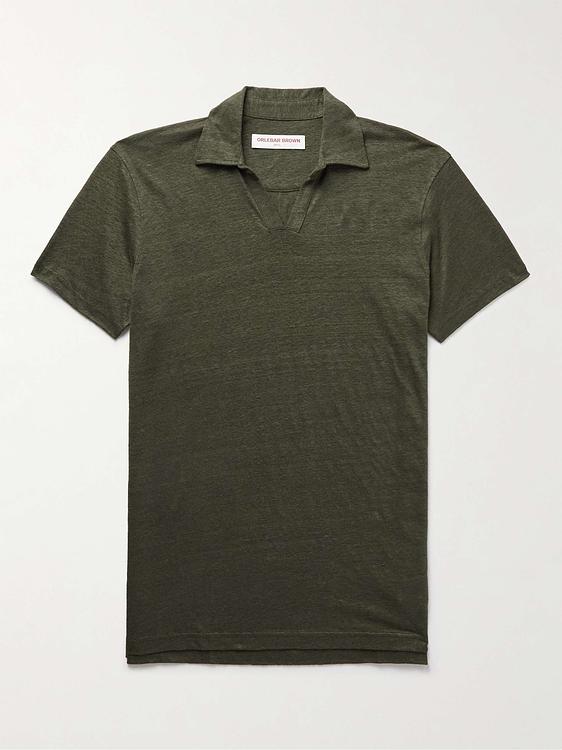 Dark green short sleeve polo shirt from Orlebar Brown