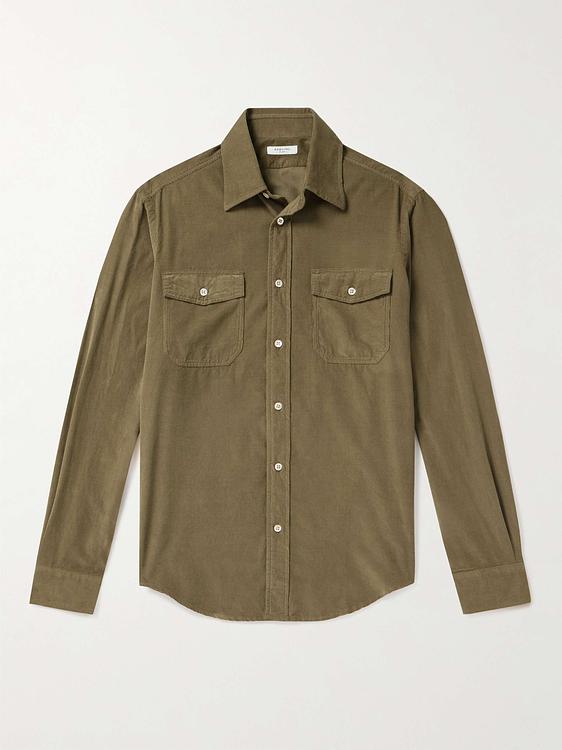 Taupe casual shirt from Boglioli