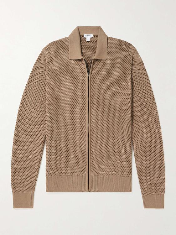 Brown half-zip from Sunspel