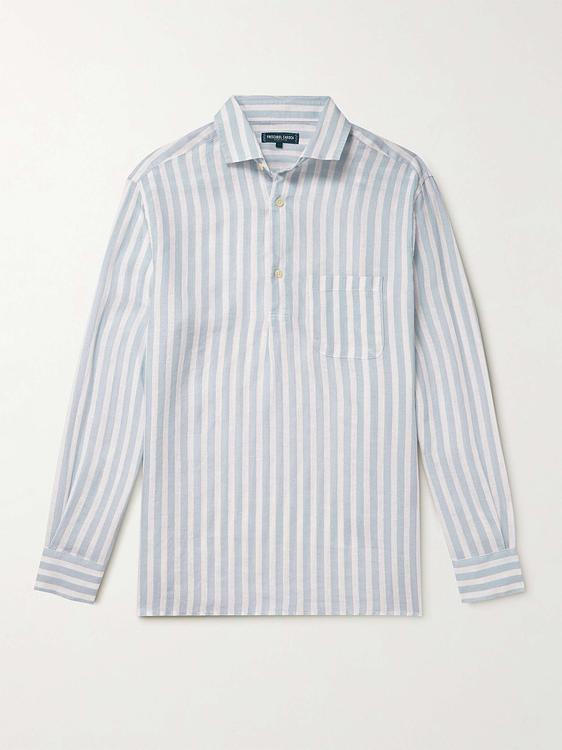 Striped light blue casual shirt from Frescobol Carioca