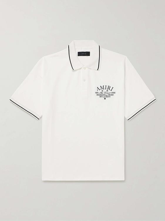 White short sleeve polo shirt from Amiri