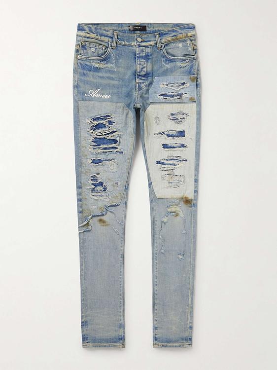 Grey distressed jeans from Amiri