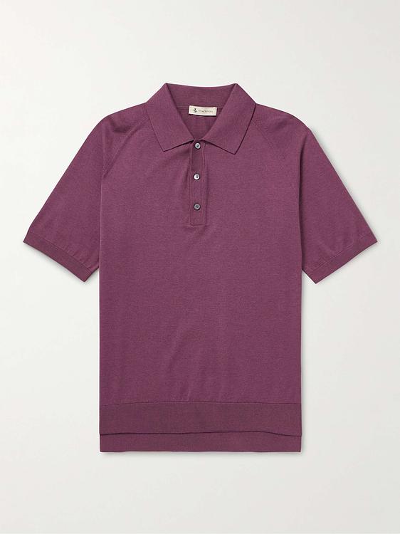 Purple short sleeve polo shirt from Piacenza 1733