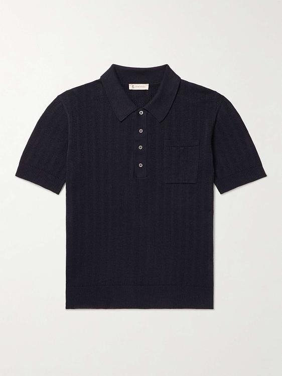 Black short sleeve polo shirt from Piacenza 1733