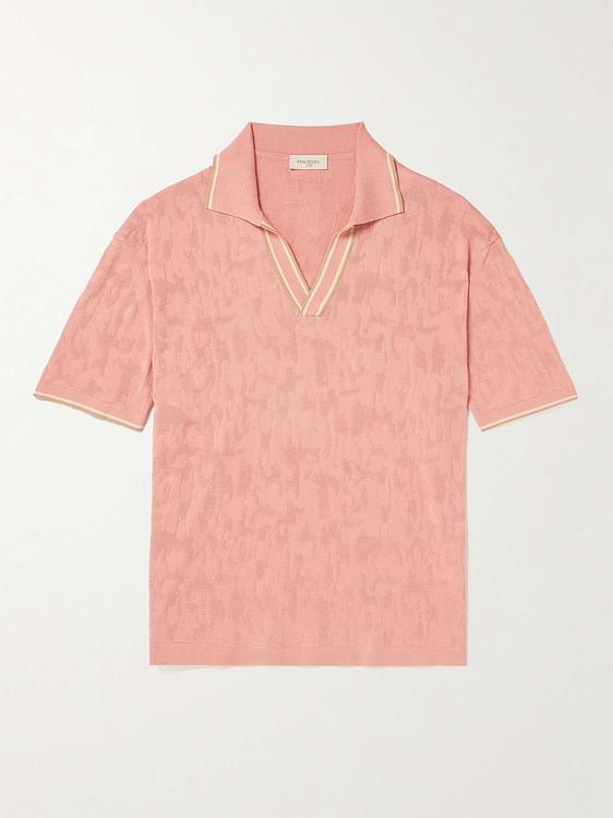 Peach short sleeve polo shirt from Piacenza 1733