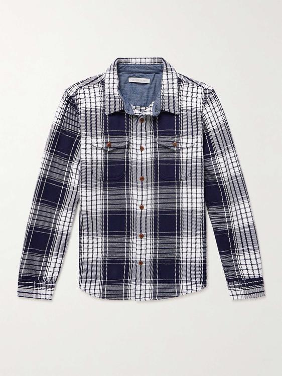 Checkered dark blue casual shirt from Outerknown