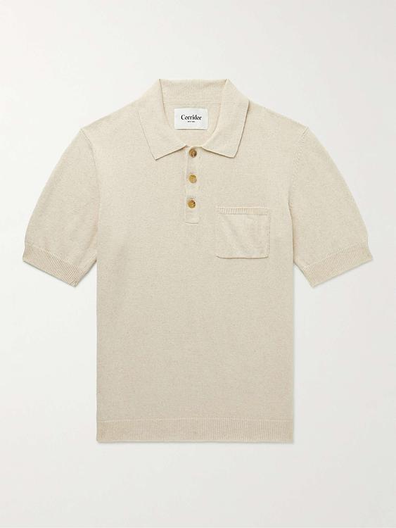 Beige short sleeve polo shirt from Corridor