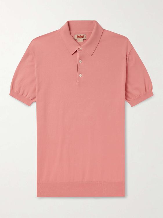 Peach short sleeve polo shirt from Baracuta