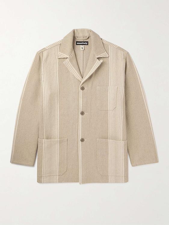 Striped beige casual jacket from Monitaly