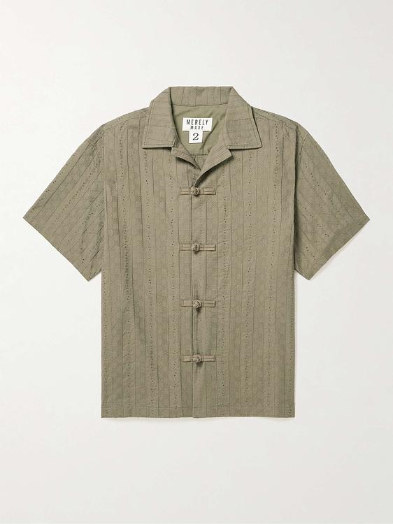 Taupe short sleeve shirt from Merely Made