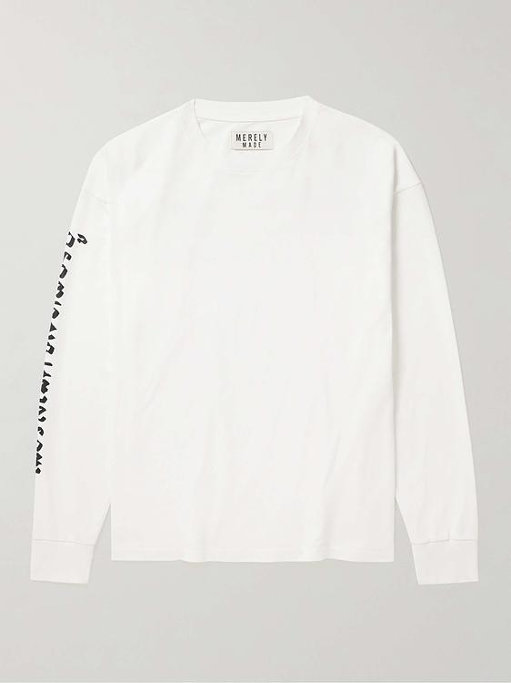 Print white long sleeve t-shirt from Merely Made