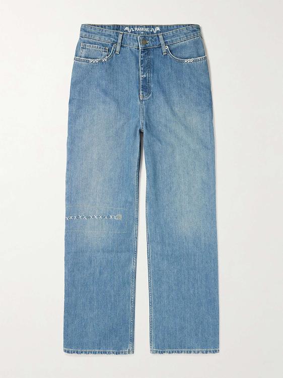 Blue wide-leg jeans from Manaaki