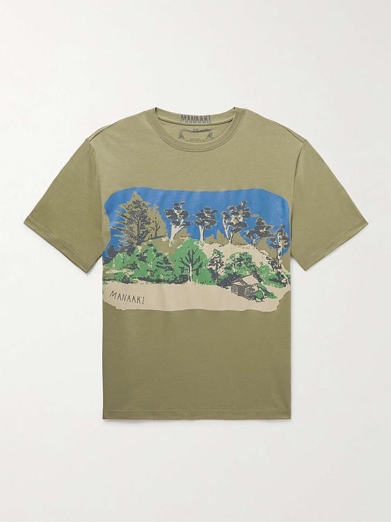 Print taupe t-shirt from Manaaki
