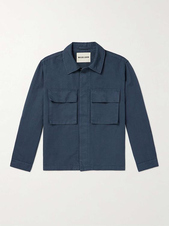 Dark blue casual shirt from Miles Leon