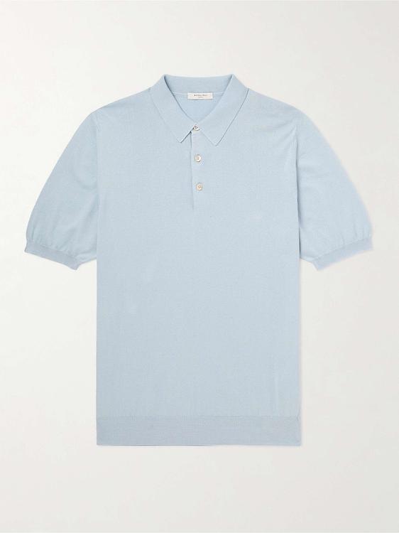 Light blue short sleeve polo shirt from Boglioli