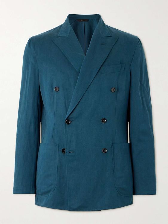 Dark blue double-breasted blazer from Brioni