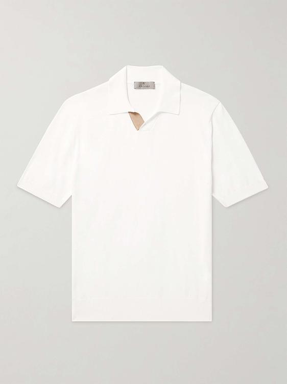 White short sleeve polo shirt from Canali