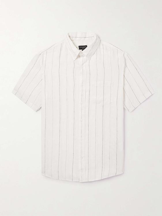 Striped white short sleeve shirt from Club Monaco