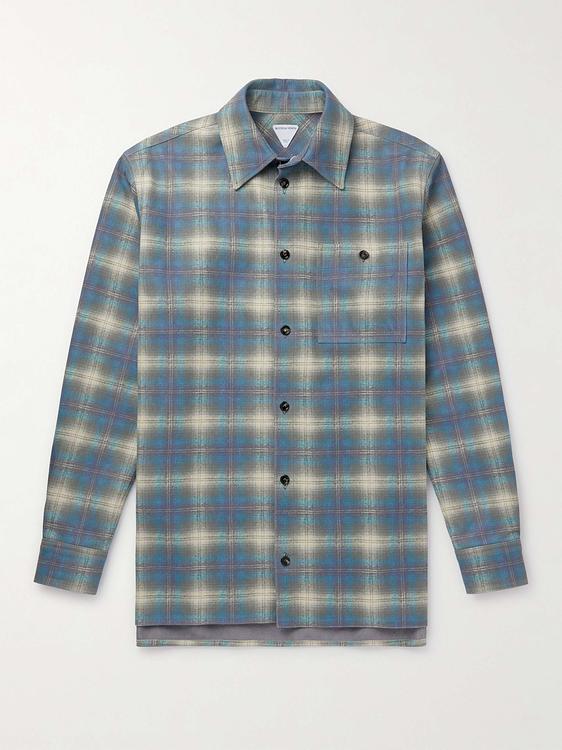 Checkered grey casual shirt from Bottega Veneta