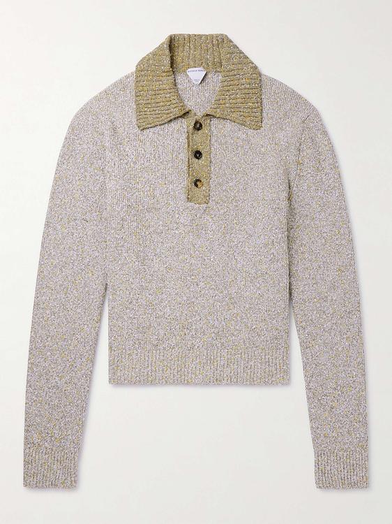 Light pink long sleeve polo shirt from Bottega Veneta