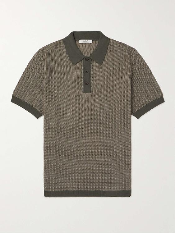 Dark green short sleeve polo shirt from Mr P.